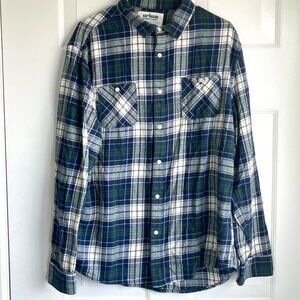 Urban Pipeline Blue & Green Flannel Button Down XL Shirt Retro 90's Grunge